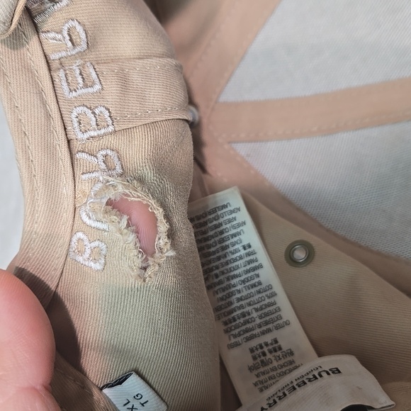 Burberry Mens Striped Beige & Tan Baseball Cap Sz Xl - Picture 5 of 15